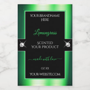 Vibrant Black Green Shiny Brilliants Product Label