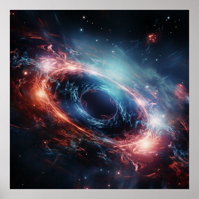 Vibrant Black Hole Eye Art Poster (Front)