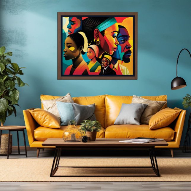 Vibrant Black People Wall Art (Wall Art Mock Up)