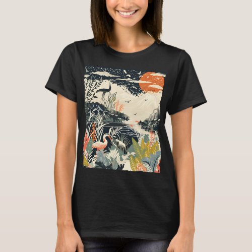 Vibrant Black Sunset T_Shirt