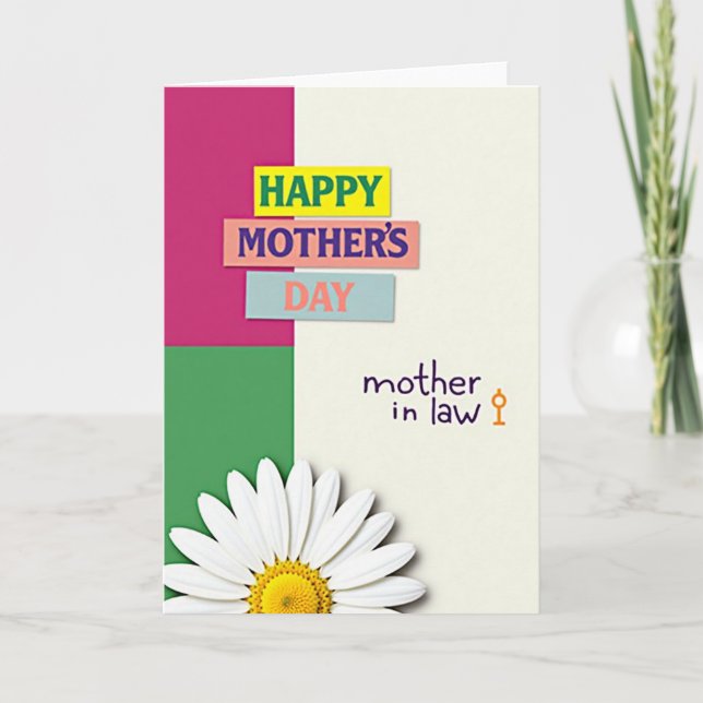 Vibrant Block Mothers Day Card (Front)