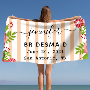 Vibrant Bloom Bachelorette Party Gift Beach Towel