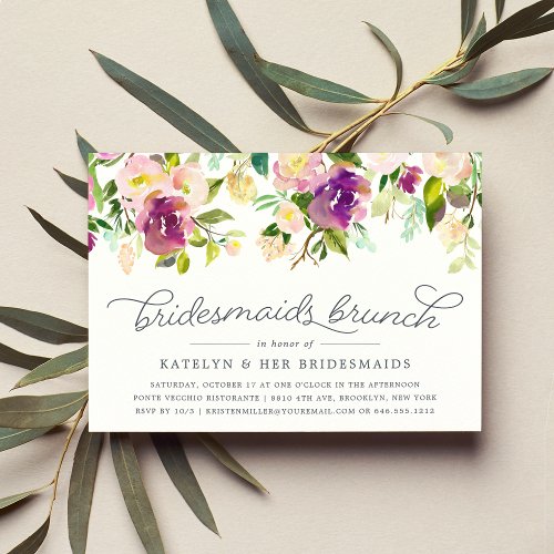 Vibrant Bloom Bridesmaids Brunch Invitation