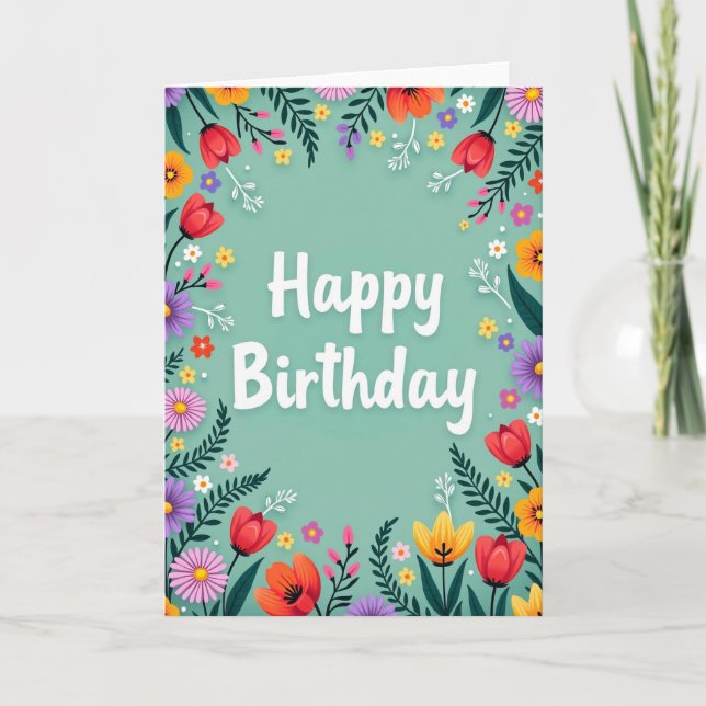 Vibrant Bloom Card (Front)
