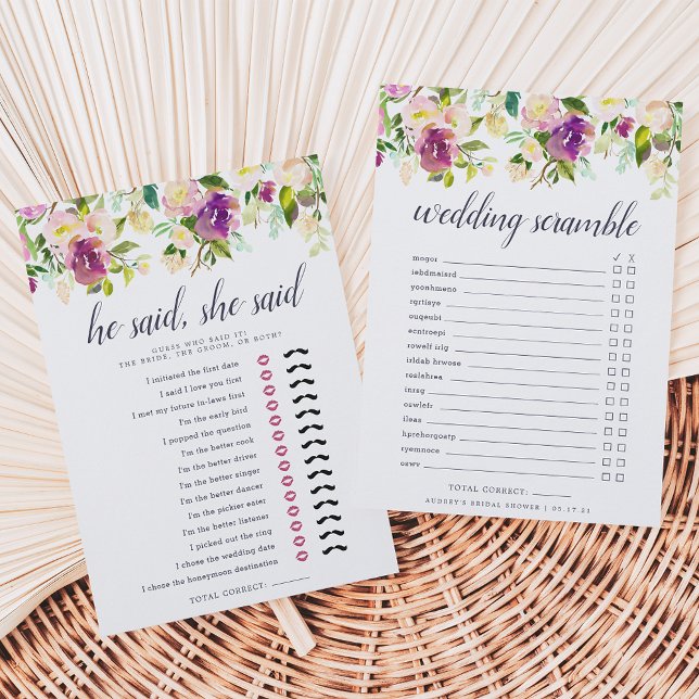 Vibrant Bloom Double-Sided Bridal Shower Game (Creator Uploaded)