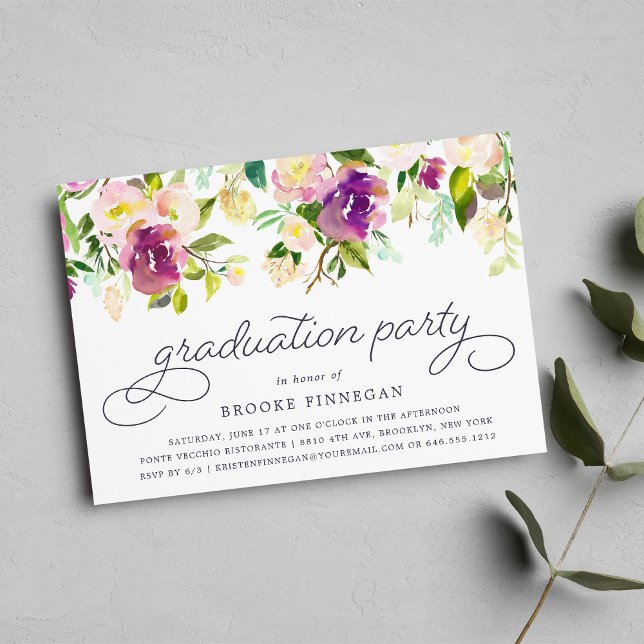 Vibrant Bloom Graduation Party Invitation (Creator Uploaded)