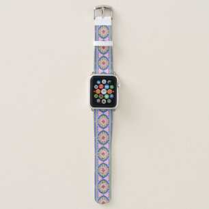 Vibrant Bloom Kaleidoscope: Pink & Emerald Mandala Apple Watch Band