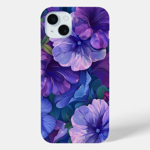Vibrant Bloom Lush Purple Petals iPhone 15 Plus Case