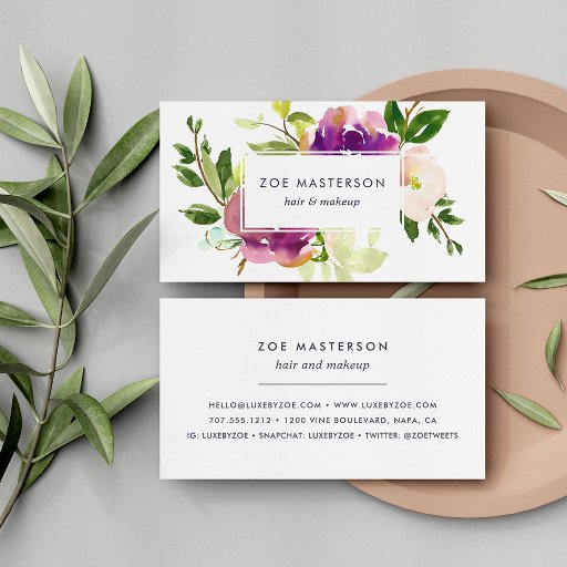 Customizable Vibrant Bloom | Modern Floral Business Card