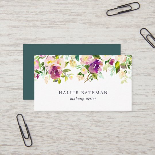 Vibrant Bloom Modern Watercolor Floral Business Card