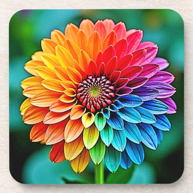 Vibrant Bloom of Hope and Joy Design Beverage Coaster (Front)