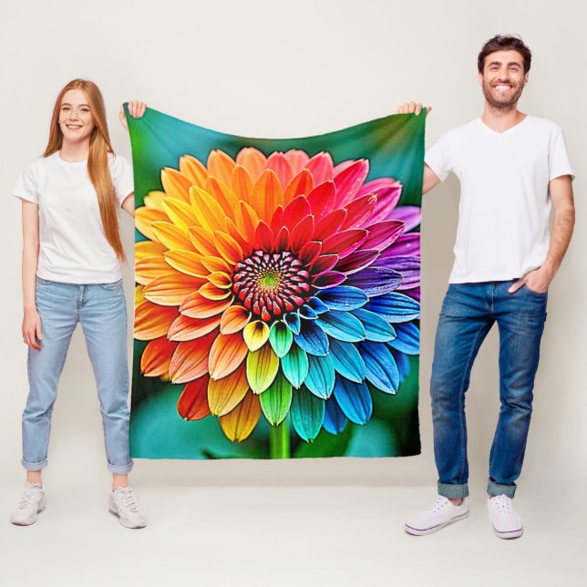 Vibrant Bloom of Hope and Joy Design Fleece Blanket (In Situ)