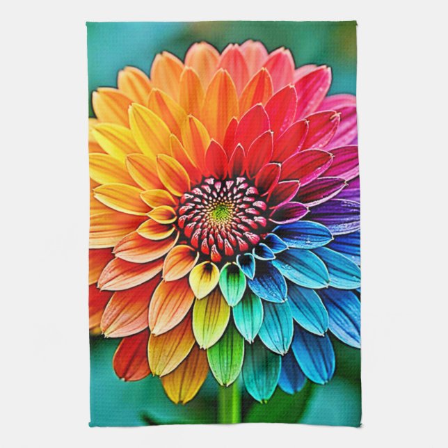 Vibrant Bloom of Hope and Joy Design Kitchen Towel (Vertical)