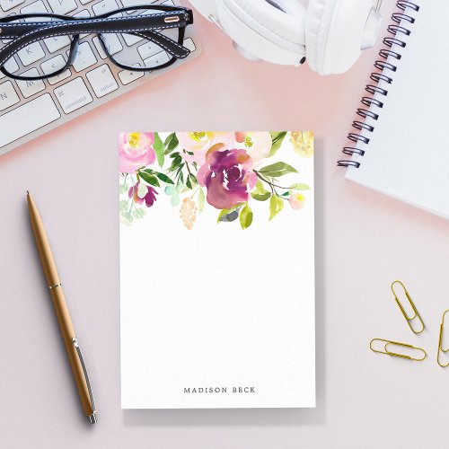 Vibrant Bloom Personalized Post_it Notes