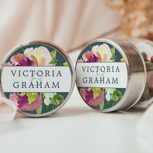 Vibrant Bloom Personalized Wedding Classic Round Sticker