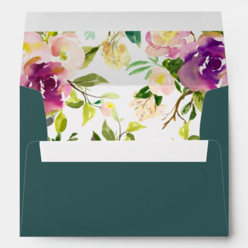 Vibrant Bloom Pre_Printed Return Address 5x7 Envelope