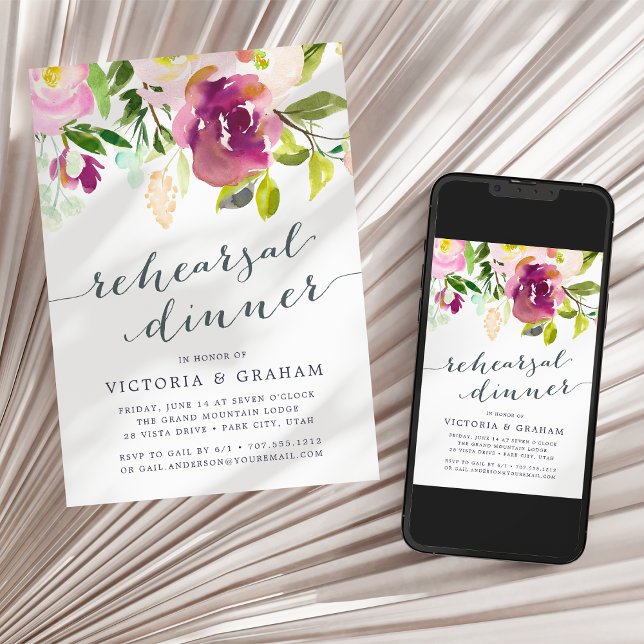 Vibrant Bloom Rehearsal Dinner Invitation (Creator Uploaded)