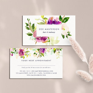 Vibrant Bloom Watercolor Floral Appointment Card