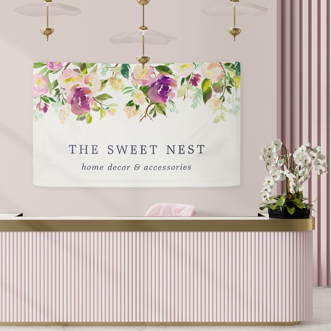 Vibrant Bloom | Watercolor Floral Business Name Banner (Creator Uploaded)