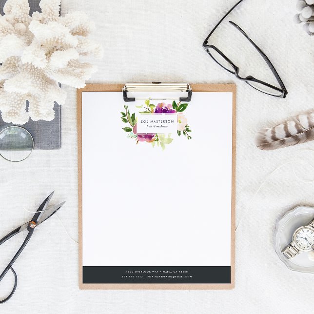 Vibrant Bloom | Watercolor Floral Logo Letterhead (Creator Uploaded)