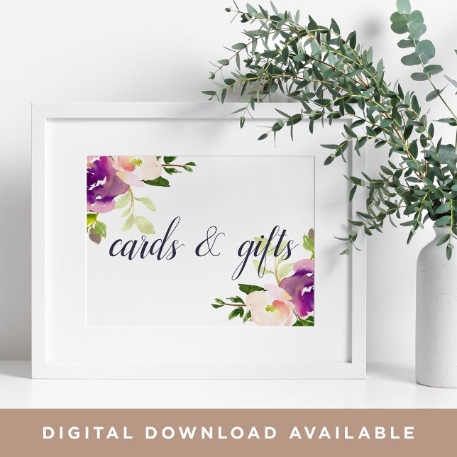 Vibrant Bloom Wedding Cards & Gifts Sign (Creator Uploaded)