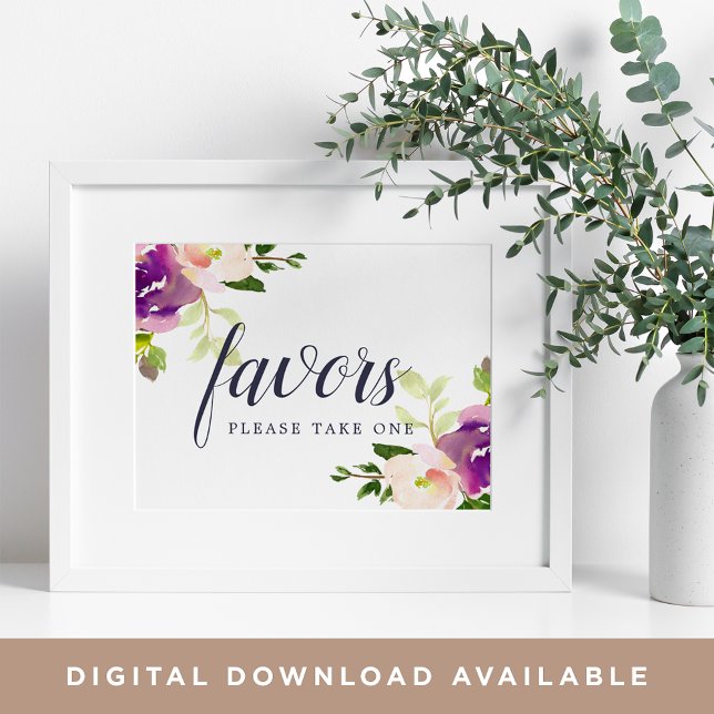 Vibrant Bloom Wedding Favor Sign (Creator Uploaded)