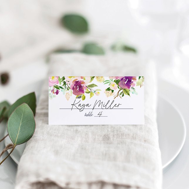 Vibrant Bloom Wedding Place Card (Creator Uploaded)