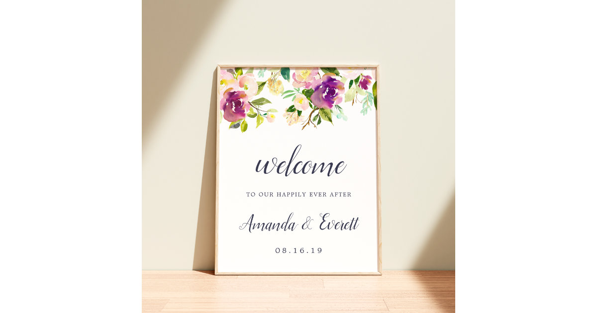 Elegant Script Gold Wedding Welcome Sign