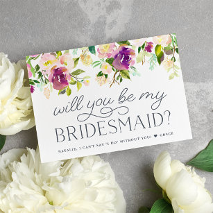 Vibrant Bloom   Will You Be My Bridesmaid Card