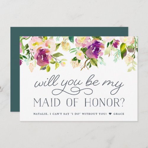 Vibrant Bloom  Will You Be My Maid of Honor Card