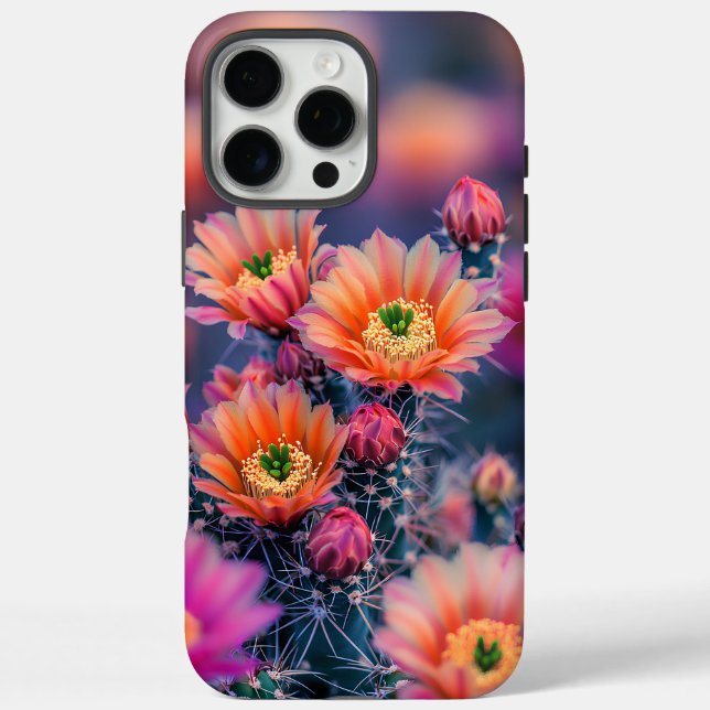 Vibrant Blooming Cactus Flowers in a Desert  Case-Mate iPhone Case (Back)