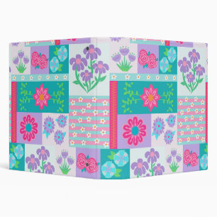 Vibrant Blooming Flowers Design 3 Ring Binder