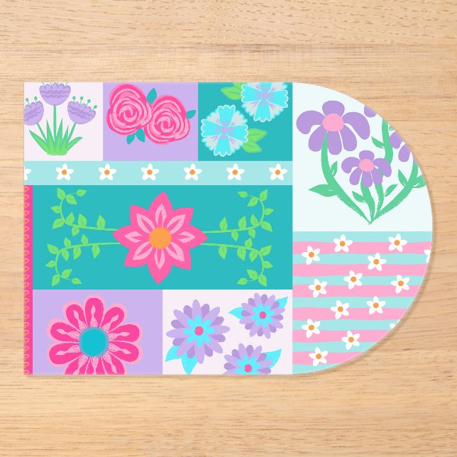 Vibrant Blooming Flowers Design Acrylic Invitations (Front)