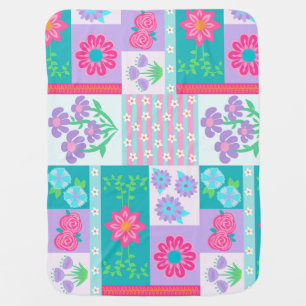 Vibrant Blooming Flowers Design Baby Blanket