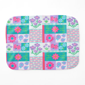 Vibrant Blooming Flowers Design Baby Burp Cloth