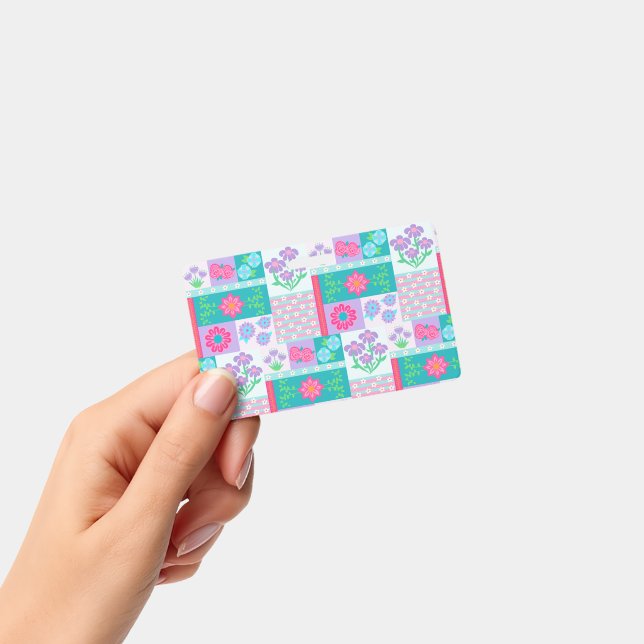 Vibrant Blooming Flowers Design Badge (Handheld)