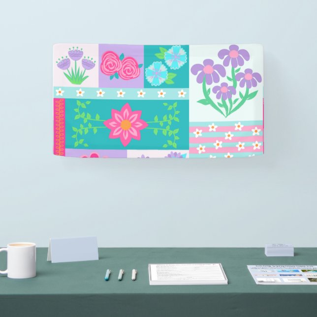 Vibrant Blooming Flowers Design Banner (Tradeshow)