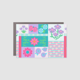 Vibrant Blooming Flowers Design Car Magnet