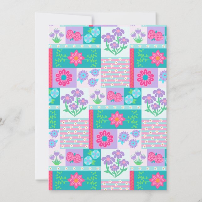 Vibrant Blooming Flowers Design Card (Front)