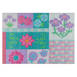 Vibrant Blooming Flowers Design Cutting Board