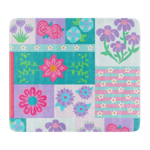 Vibrant Blooming Flowers Design Cutting Board