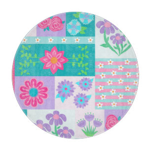 Vibrant Blooming Flowers Design Cutting Board
