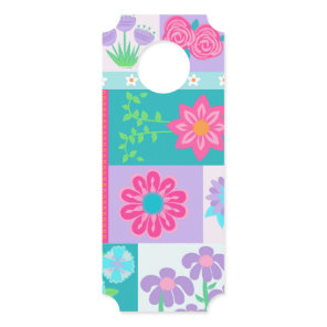 Vibrant Blooming Flowers Design Door Hanger