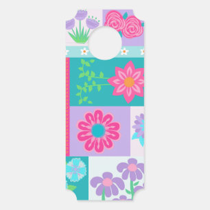 Vibrant Blooming Flowers Design Door Hanger