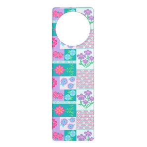 Vibrant Blooming Flowers Design Door Hanger