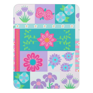 Vibrant Blooming Flowers Design Door Sign