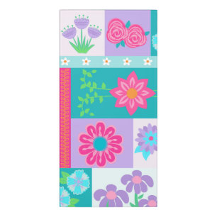 Vibrant Blooming Flowers Design Door Sign