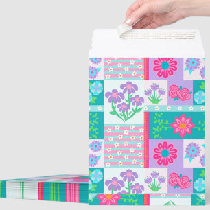 Vibrant Blooming Flowers Design Envelope Mailers