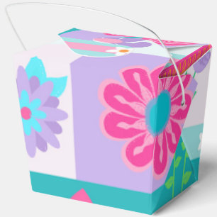 Vibrant Blooming Flowers Design Favor Boxes