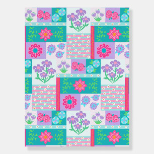 Vibrant Blooming Flowers Design Foam Board
